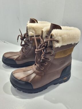 UGG BUTTE II KIDS WORCHESTER BROWN DUCK WINTER BOOTS SIZE 2 1098890K